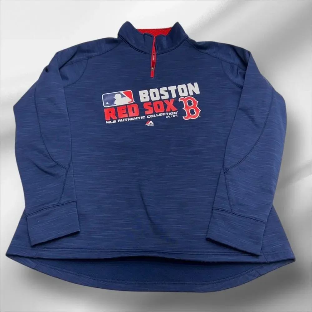 BOSTON RED SOX Women’s XXL Blue Performance 1/4 Zip Sweatshirt